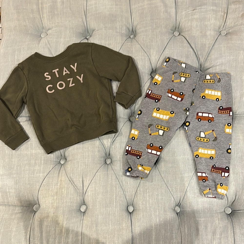 Garanimals Green and Gray Joggers with Playful Design